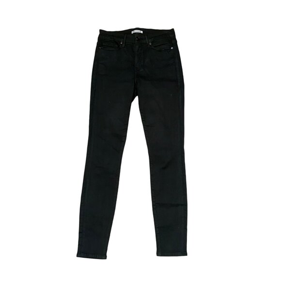 Good American Good Legs Skinny Stretch Olive Green Coated Jeans Size 6/28 GL403T - Picture 1 of 6